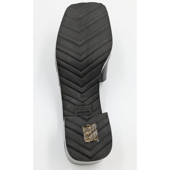 Gucci Logo Embossed Mid-Heel Rubber Sandals Black EU37 624730 - Picture 5 of 11